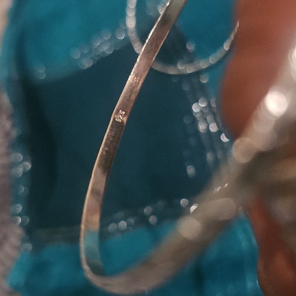 Elegant Sterling Silver Bangles Bracelets Set Of Two, Ladies Size 8 - Picture 5 of 12